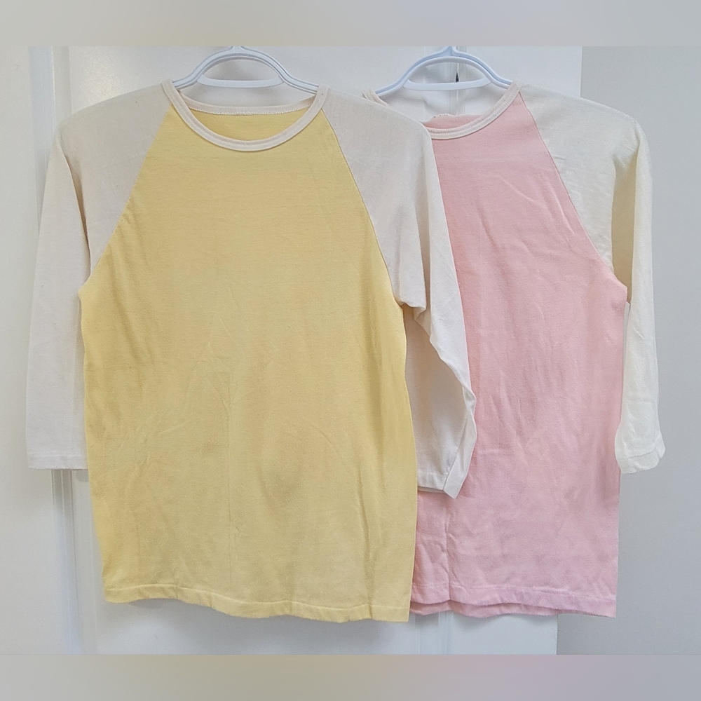 Vintage Baseball Tees X2 Size Med Womens